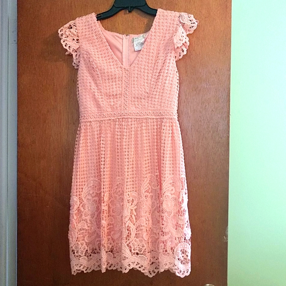 Altar'd State peach knit lacey dress